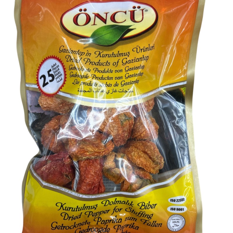 Oncu Dried Hot Pepper For Stuffing (Dolmalik Kuru Aci Biber) 25 pieces