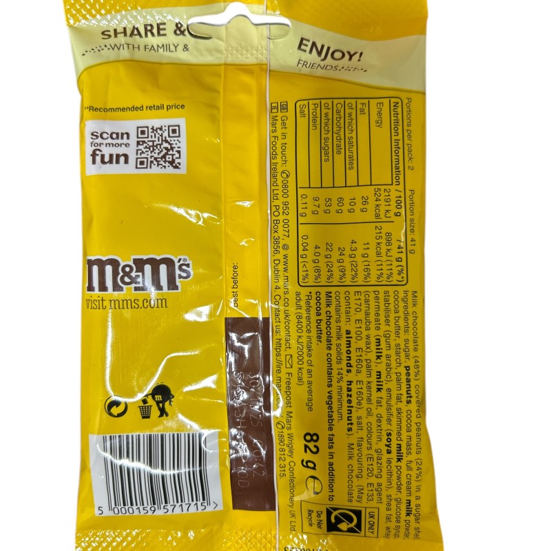 M&amp;M’s Peanut 82g