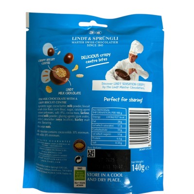 Lindt Sensation Crispy Milk Chocolate 140g