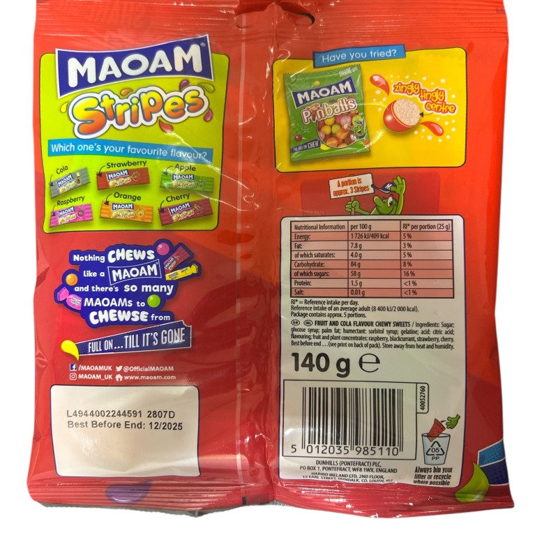 Maoam Stripes Chews 140g