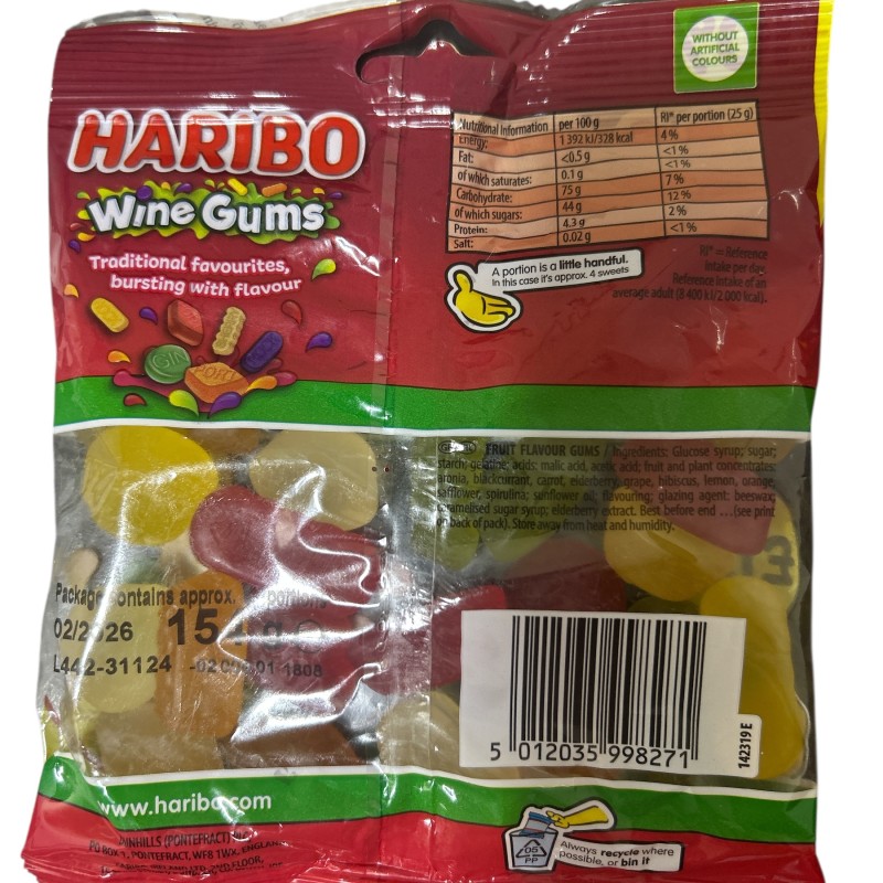 Haribo Wine Gums 154g