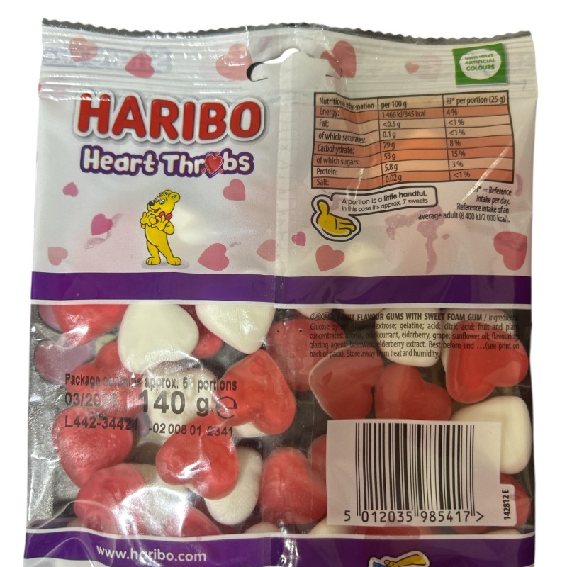 Haribo Heart Throbs 140g