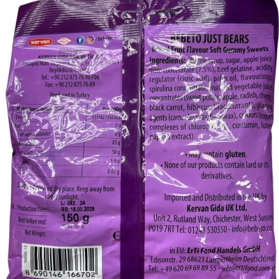 Bebeto Just Bears Halal 150g