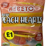 Bebeto Fizzy Peach Hearts Halal 150g