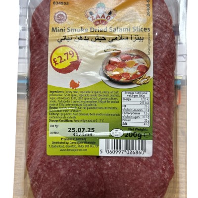 Zaad Mini Smoke Dried Salami Slices 200g